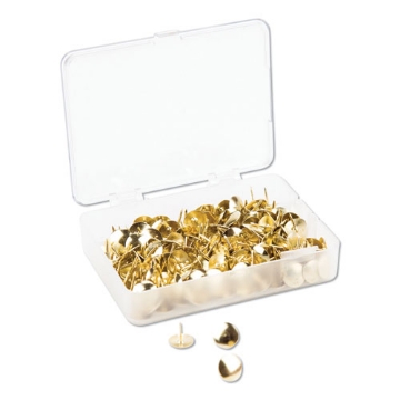 Picture of Fashion Metal Thumbtacks, Metal, Gold, 0.38", 200/Pack