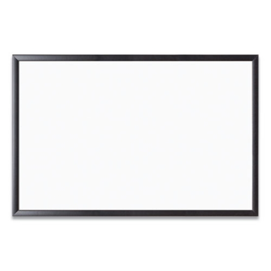 Picture of Magnetic Dry Erase Board with Wood Frame, 35 x 23, White Surface, Black Frame