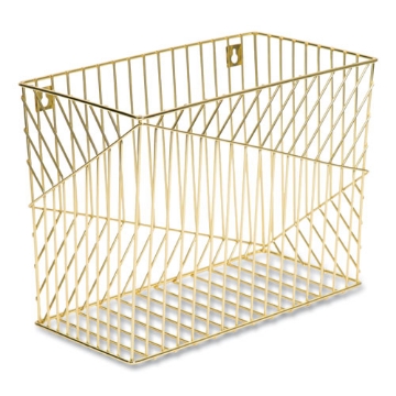 Picture of Vena Hanging File Basket, Letter Size, 6.85" Long, Gold