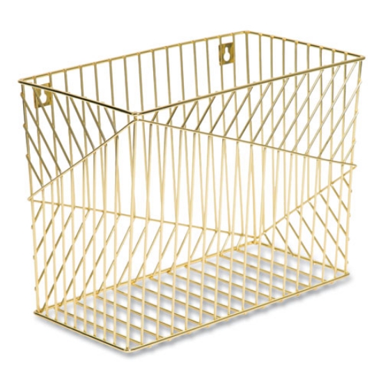 Picture of Vena Hanging File Basket, Letter Size, 6.85" Long, Gold