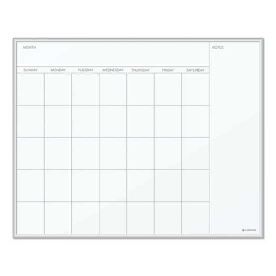 Picture of Magnetic Dry Erase Board, Undated One Month, 20 x 16, White Surface, Silver Aluminum Frame