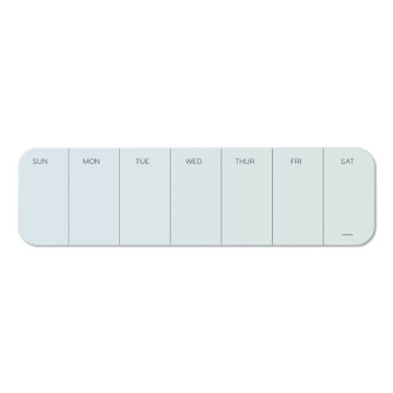 Picture of Cubicle Glass Dry Erase Board, Undated One-Week, 20 x 5.5, White Surface