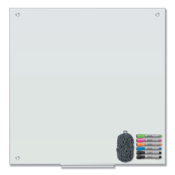 Picture of Magnetic Glass Dry Erase Board Value Pack, 35" x 35", Frosted White