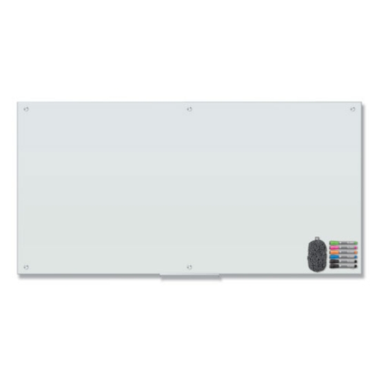 Picture of Magnetic Glass Dry Erase Board Value Pack, 70" x 35", Frosted White