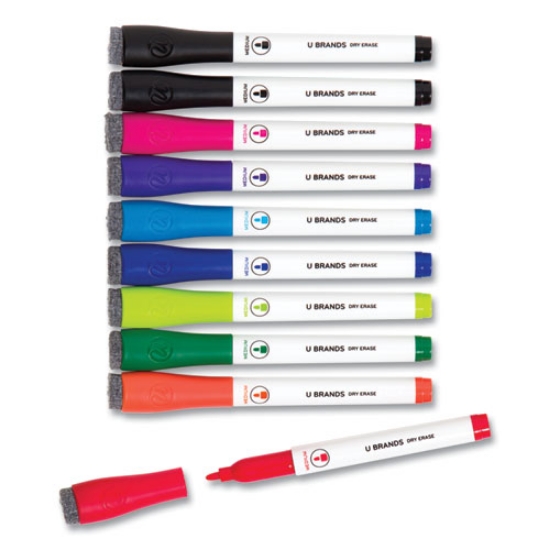 Picture of Medium Point Dry Erase Markers, Medium Chisel Tip, Assorted Colors, 10/Pack