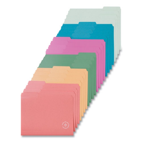 Picture of U-Eco Poly File Folders, 1/3 Cut Tabs: Assorted, Letter Size, 0.5" Expansion, Assorted Colors, 24/Pack