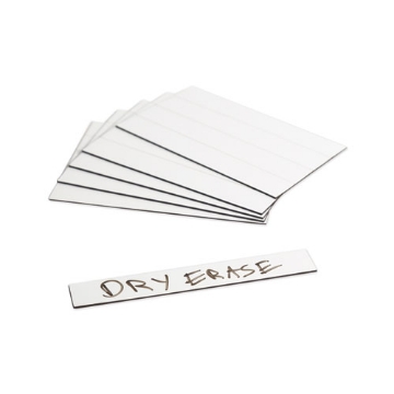 Picture of Dry Erase Magnetic Tape Strips, 6" X 0.88", White, 25/pack