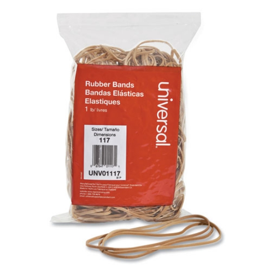 Picture of Rubber Bands, Size 117, 0.06" Gauge, Beige, 1 Lb Box, 210/pack