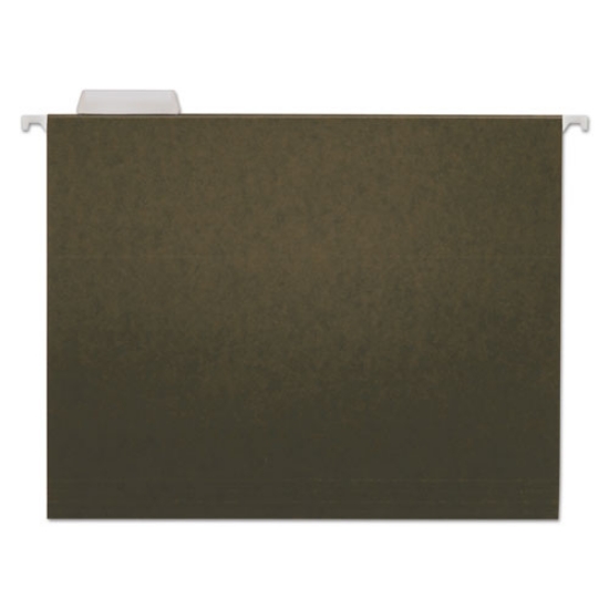 Picture of Hanging File Folders, Letter Size, 1/5-Cut Tabs, Standard Green, 25/Box