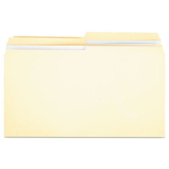 Picture of Double-Ply Top Tab Manila File Folders, 1/2-Cut Tabs: Assorted, Legal Size, 0.75" Expansion, Manila, 100/Box
