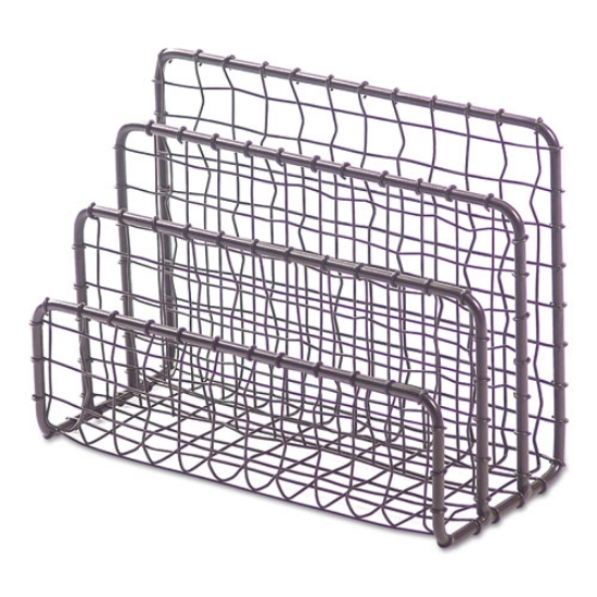 Picture of Vintage Wire Mesh File And Letter Sorter, 3 Sections, Dl To Legal Size Files, 6.63" X 2.88" X 5.13", Vintage Bronze