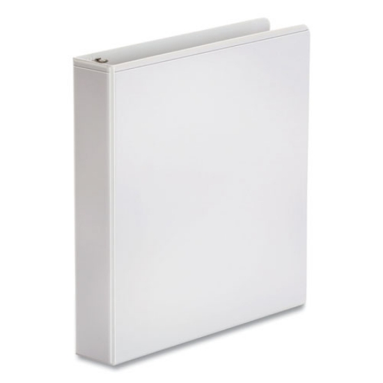 Picture of economy round ring view binder, 3 rings, 0.5" capacity, 11 x 8.5, white, 12/carton
