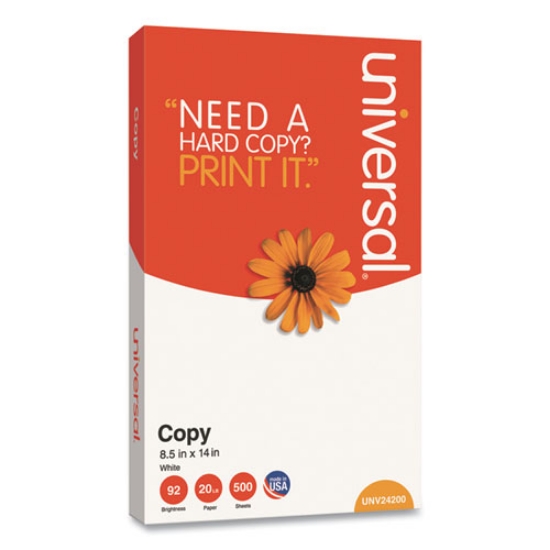 Picture of Legal Size Copy Paper, 92 Bright, 20 lb Bond Weight, 8.5 x 14, White, 500 Sheets/Ream