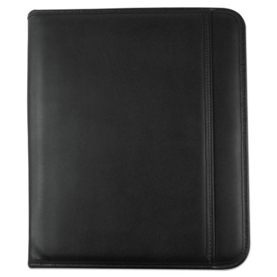 Picture of Leather Textured Zippered Padfolio With Tablet Pocket, 10 3/4 X 13 1/8, Black