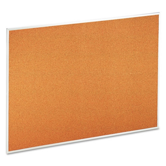 Picture of Cork Bulletin Board, 48 x 36, Tan Surface, Aluminum Frame