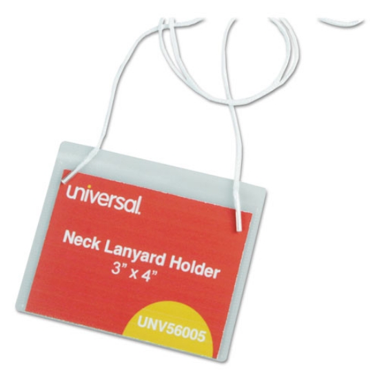 Picture of Clear Badge Holders W/neck Lanyards, 3 X 4, White Inserts, 100/box