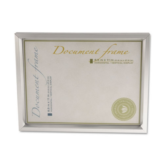 Picture of Plastic Document Frame, for 8.5 x 11, Easel Back, Metallic Silver