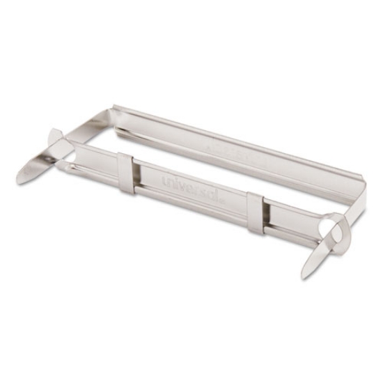 Picture of Two-Piece Two-Prong Paper Fastener Base and Compressor Sets, 1" Capacity, 2.75" Center to Center, Silver, 50/Box