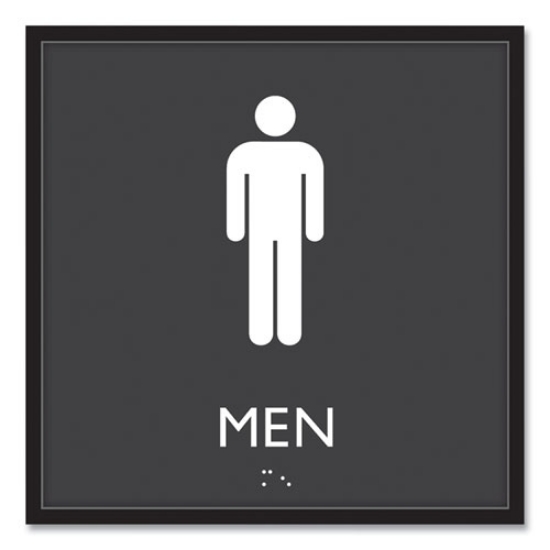 Picture of ADA Sign, Men, Plastic, 8 x 8, Clear/White