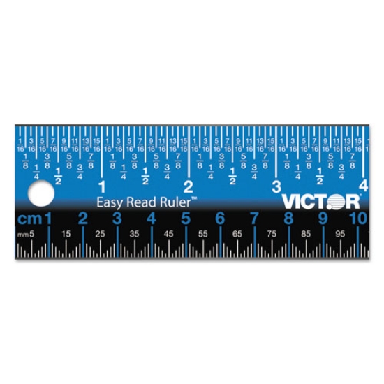 Picture of Easy Read Stainless Steel Ruler, Standard/metric, 18".25 Long, Blue