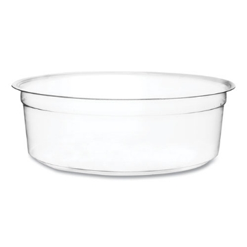 Picture of Round Deli Pots, 8 oz, 4.6" Diameter x 1.5"h, Clear, Plastic, 500/Carton