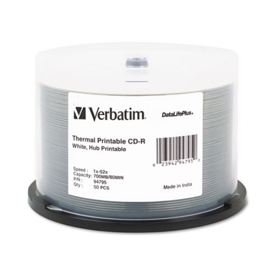 Picture of Cd-R Datalifeplus Printable Recordable Disc, 700 Mb/80 Min, 52x, Spindle, White, 50/pack