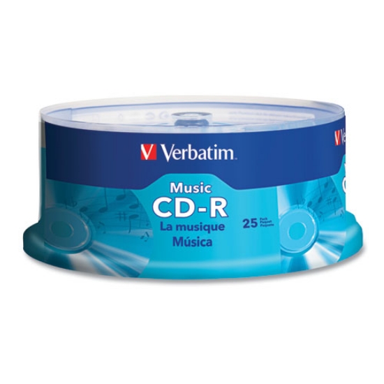 Picture of Cd-R Music Recordable Disc, 700 Mb/80 Min, 40x, Spindle, Silver, 25/pack