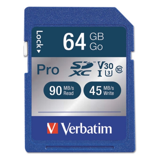Picture of 64gb Pro 600x Sdxc Memory Card, Uhs-I V30 U3 Class 10