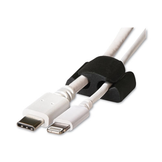 Picture of Two Channel Cable Holder, 2" x 2", Black, 6/Pack