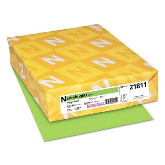 Picture of Color Cardstock, 65 lb Cover Weight, 8.5 x 11, Martian Green, 250/Pack