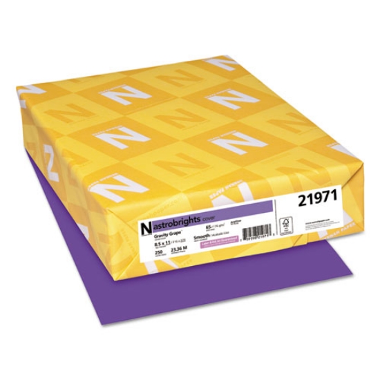 Picture of Color Cardstock, 65 lb Cover Weight, 8.5 x 11, Gravity Grape, 250/Pack