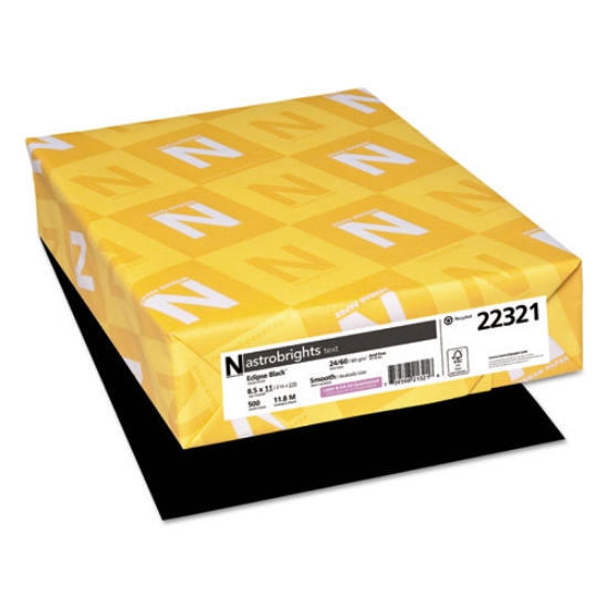 Picture of Color Paper, 24 lb Bond Weight, 8.5 x 11, Eclipse Black, 500/Ream
