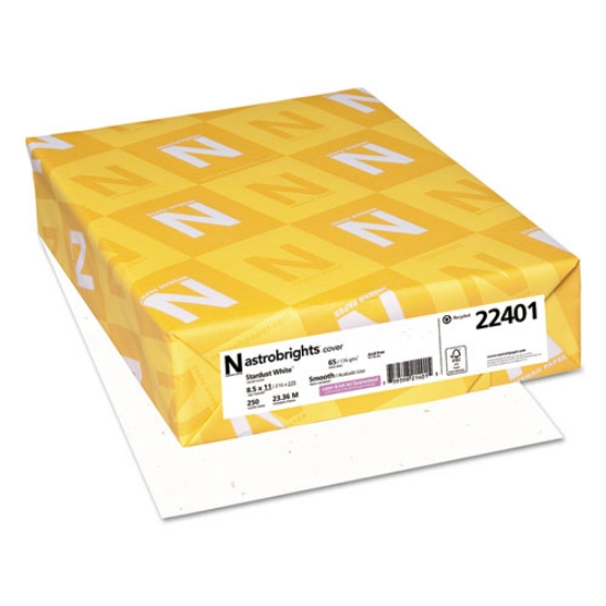 Picture of Color Cardstock, 65 lb Cover Weight, 8.5 x 11, Stardust Flecked White, 250/Pack