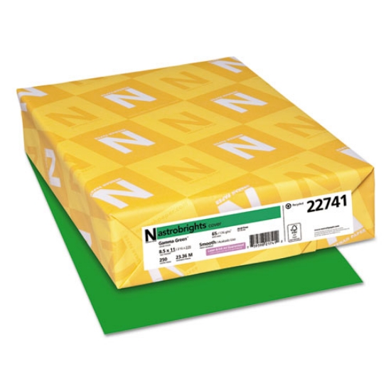 Picture of Color Cardstock, 65 lb Cover Weight, 8.5 x 11, Gamma Green, 250/Pack