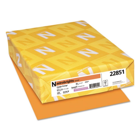 Picture of Color Cardstock, 65 lb Cover Weight, 8.5 x 11, Cosmic Orange, 250/Pack