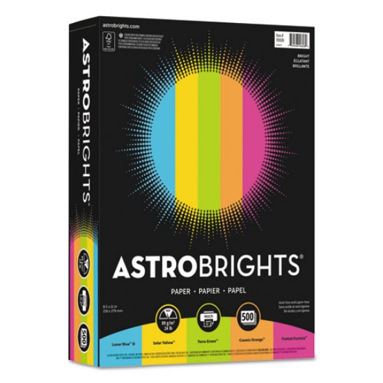 Picture of Color Paper -"Bright" Assortment, 24 lb Bond Weight, 8.5 x 11, Assorted Bright Colors, 500/Ream
