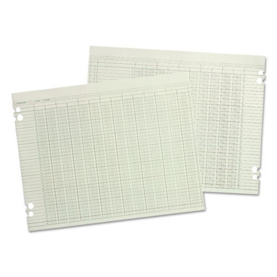 Picture of Accounting Sheets, 24 Columns, 11 X 17, Green, Loose Sheet,100/pack