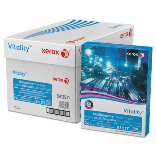Picture of Vitality Multipurpose Print Paper, 92 Bright, 24 lb Bond Weight, 8.5 x 11, White, 500/Ream