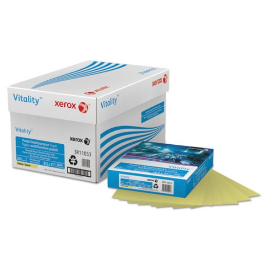 Picture of Multipurpose Pastel Colored Paper, 20 lb Bond Weight, 8.5 x 11, Yellow, 500/Ream
