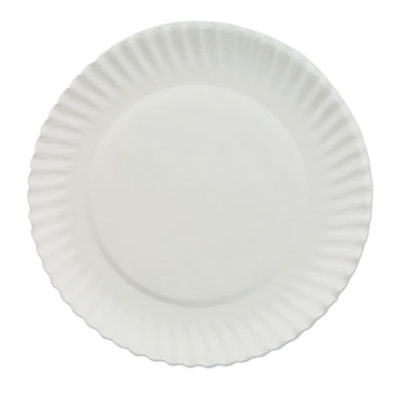 Picture of White Paper Plates, 7" Dia, 100/pack, 10 Packs/carton