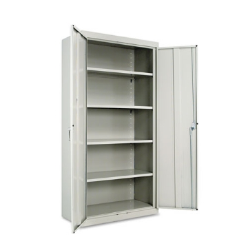 Picture of Assembled 72" High Heavy-Duty Welded Storage Cabinet, Four Adjustable Shelves, 36w X 18d, Light Gray