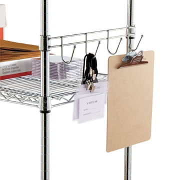 Picture of Hook Bars For Wire Shelving, Four Hooks, 18" Deep, Silver, 2 Bars/pack