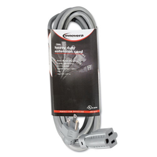 Picture of Indoor Heavy-Duty Extension Cord, 15 ft, 13 A, Gray