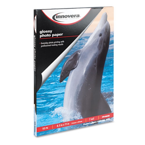 Picture of Glossy Photo Paper, 7 Mil, 8.5 X 11, Glossy White, 50/pack