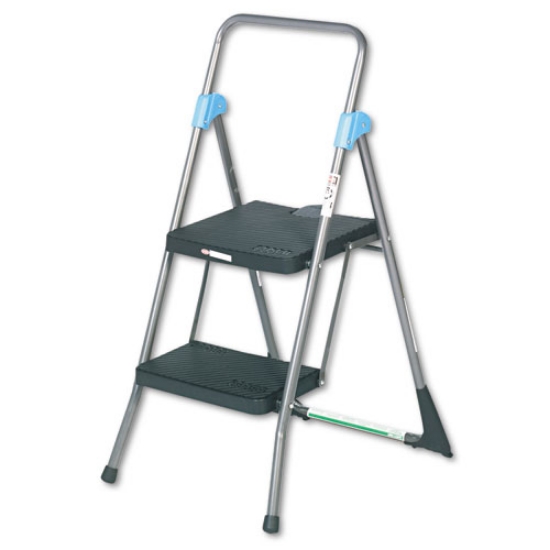 Picture of Commercial 2-Step Folding Stool, 300 lb Capacity, 20.5 x 24.75 x 39.5, Gray
