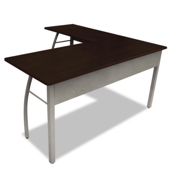 Picture of Trento Line L-Shaped Desk, 59.13" X 59.13" X 29.5", Mocha/gray