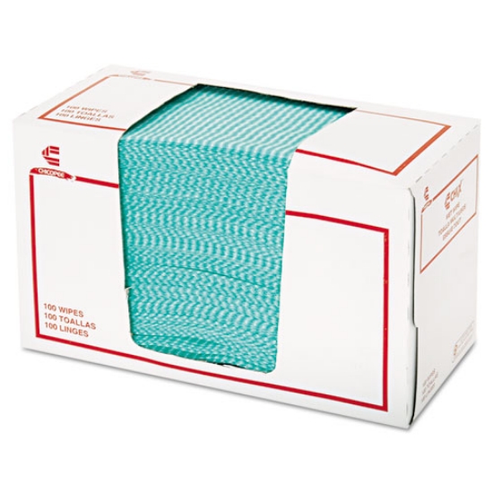 Picture of Wet Wipes, 14 X 21, White/green, 100 Towels/pack, 9/carton