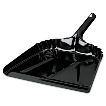 Picture of Heavy-Duty Metal Dust Pan, 12 X 14, 20-Gauge Steel, Black