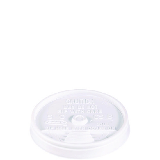 Picture of Sip Thru Lids, Fits 10 Oz To 12 Oz Foam Cups, Plastic, White, 1,000/carton