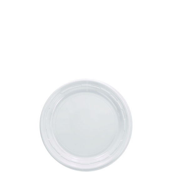 Picture of Famous Service Plastic Dinnerware, Plate, 6" Dia, White, 125/pack